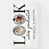 Look Whos Graduated Photo Graduation Party Spandoek (Verticaal)