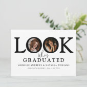 Look Who's Graduated Photo Joint Graduation Aankondiging (Staand voorkant)