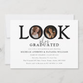 Look who's Graduated Photo Joint Graduation Party Kaart (Voorkant)