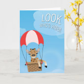 Look Who's Here Baby Giraffe Card Kaart (Gele Bloem)