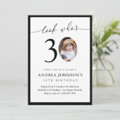 Look Who's Thirty 30th Birthday Childhood Photo Kaart (Staand voorkant)