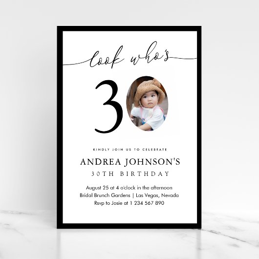 Look Who's Thirty 30th Birthday Childhood Photo Kaart