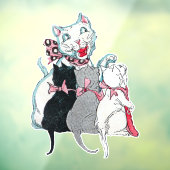  look Witte Kat Kittens Roze linten Bogen Raamsticker (Vel 3)