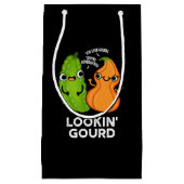 Lookin Gourd Funny Veggie Pun Dark BG Klein Cadeauzakje (Voorkant)