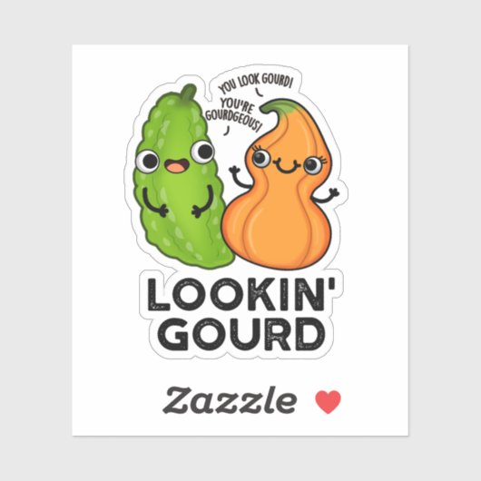 Lookin Gourd Funny Veggie Pun Sticker (Vel)