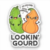 Lookin Gourd Funny Veggie Pun Sticker (Voorkant)