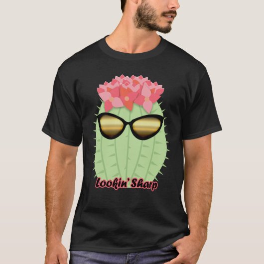Lookin' Sharp Blooming Cactus with Sunglasses T-shirt (Voorkant)