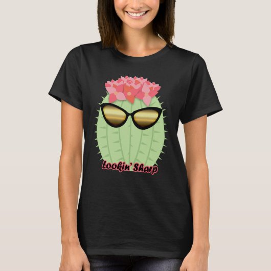 Lookin' Sharp Blooming Cactus with Sunglasses T-shirt (Voorkant)