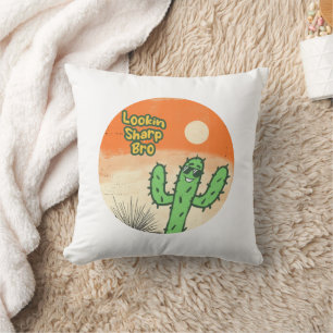 Lookin Sharp Bro Retro Desert Vibes Cactus Kussen