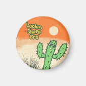 Lookin Sharp Bro Retro  Desert Vibes Cactus Magneet (Voorkant)