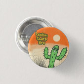 Lookin Sharp Bro Retro  Desert Vibes Cactus Ronde Button 3,2 Cm (Voorkant /achterkant)