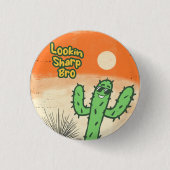 Lookin Sharp Bro Retro  Desert Vibes Cactus Ronde Button 3,2 Cm (Voorkant)