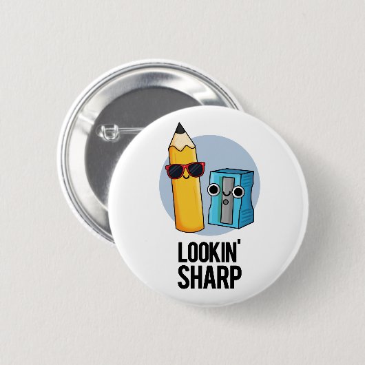 Lookin Sharp Funny Pencil Ronde Button 5,7 Cm (Voorkant /achterkant)