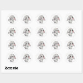 Looking Back Bunny - Adorable Fluffy Rabbit Kawaii Ronde Sticker (Vel)