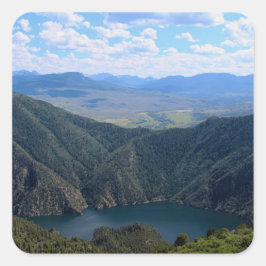 Looking Down At The Gunnison River Vierkante Sticker