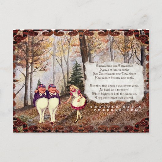 Looking Glass Tweetle Dee Tweetle Dum Song Briefkaart (Voorkant)