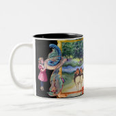 Looking Glass TweetleDee Tekst Tweekleurige Koffiemok (Links)