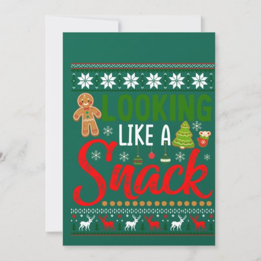 Looking Like A Snack Funny Christmas Cookie Ugly Kaart (Voorkant)