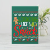 Looking Like A Snack Funny Christmas Cookie Ugly Kaart (Staand voorkant)