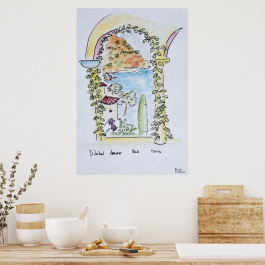 Looking out to the Mediterranean | Eze, France Poster (Keuken)