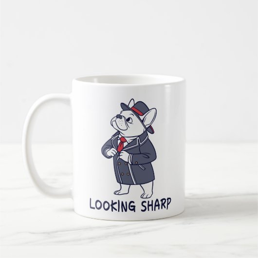 Looking Sharp Dapper French Bulldog Funny Coffee M Koffiemok (Links)