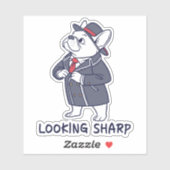 Looking Sharp Dapper French Bulldog Funny Laptop S Sticker (Vel)