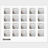 Looking Up Cat -5 | Personalized Custom Text Vierkante Sticker (Vel)