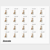 Looking Up Cat | Personalized Custom Text Vierkante Sticker (Vel)