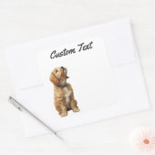 Looking Up Puppy-3 | Personalized Custom Text Vierkante Sticker (Envelop)