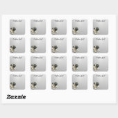 Looking Up Puppy-5 | Personalized Custom Text Vierkante Sticker (Vel)