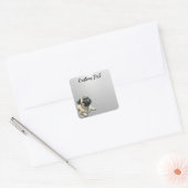 Looking Up Puppy-5 | Personalized Custom Text Vierkante Sticker (Envelop)
