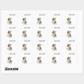 Looking Up Puppy | Personalized Custom Text Vierkante Sticker (Vel)