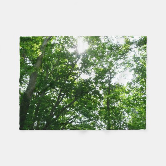 Looking Up to Summer Trees Fleece Deken (Voorkant (Horizontaal))