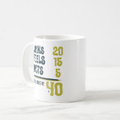 Looks 20 Feels 15 Acts 5 Turning Forty Funny Quote Koffiemok (Voorkant links)