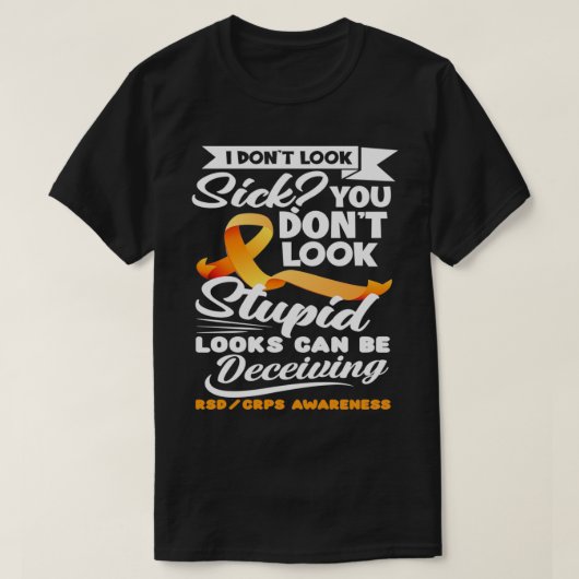 Looks Can Be Deceiving Orange Ribbon RSD CRPS Awar T-shirt (Design voorkant)