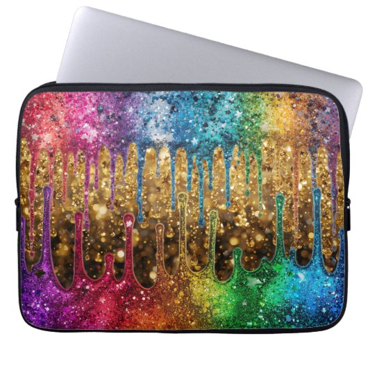 Looks Like Glitter on a Customized Electronics Bag Laptop Sleeve (Voorkant)