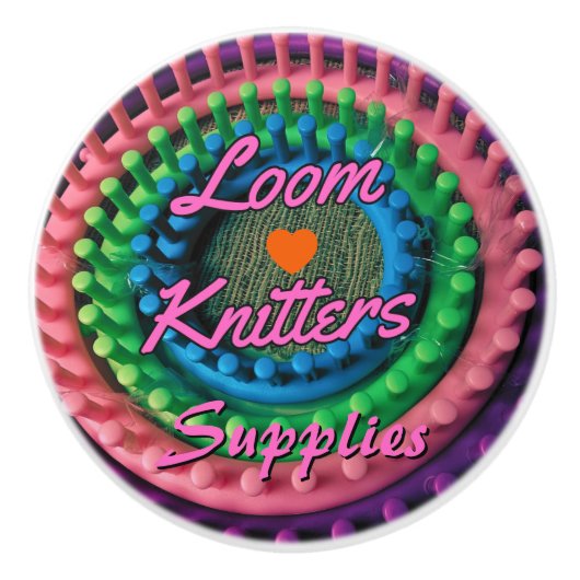 Loom breiers Kamer Keramische Knop (Voorkant)