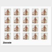 Loom ontworpen door Joseph Marie Jacquard Vierkante Sticker (Vel)