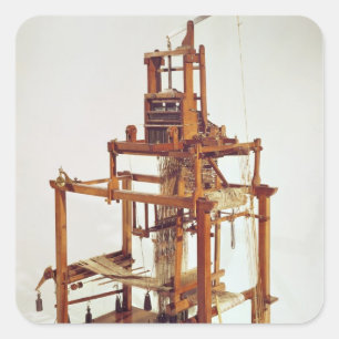 Loom ontworpen door Joseph Marie Jacquard Vierkante Sticker