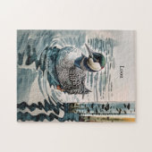 Loon aan het meer - aangepaste tekst legpuzzel (Horizontaal)