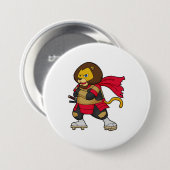 Loon als warrior met Cape Ronde Button 7,6 Cm (Voorkant /achterkant)