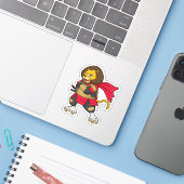 Loon als warrior met Cape Sticker (Laptop met iPhone)