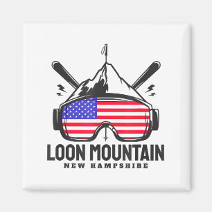 Loon berg New Hampshire USA ski retro skien Magneet