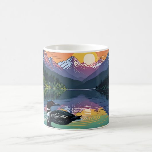 Loon bij zonsondergang koffiemok (Center)