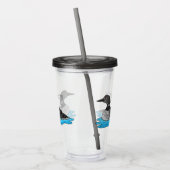 Loon bird cartoon illustratie acryl drinkbeker (Links)