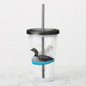 Loon bird cartoon illustratie acryl drinkbeker (Voorkant)