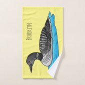 Loon bird cartoon illustratie bad handdoek (Handdoek)