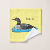 Loon bird cartoon illustratie bad handdoek (Wasdoekje)