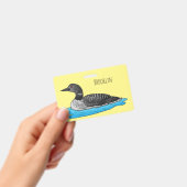 Loon bird cartoon illustratie badge (Handheld)