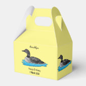 Loon bird cartoon illustratie bedankdoosjes (Achterkant)